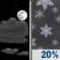 Monday Night: Partly Cloudy then Slight Chance Snow Showers
